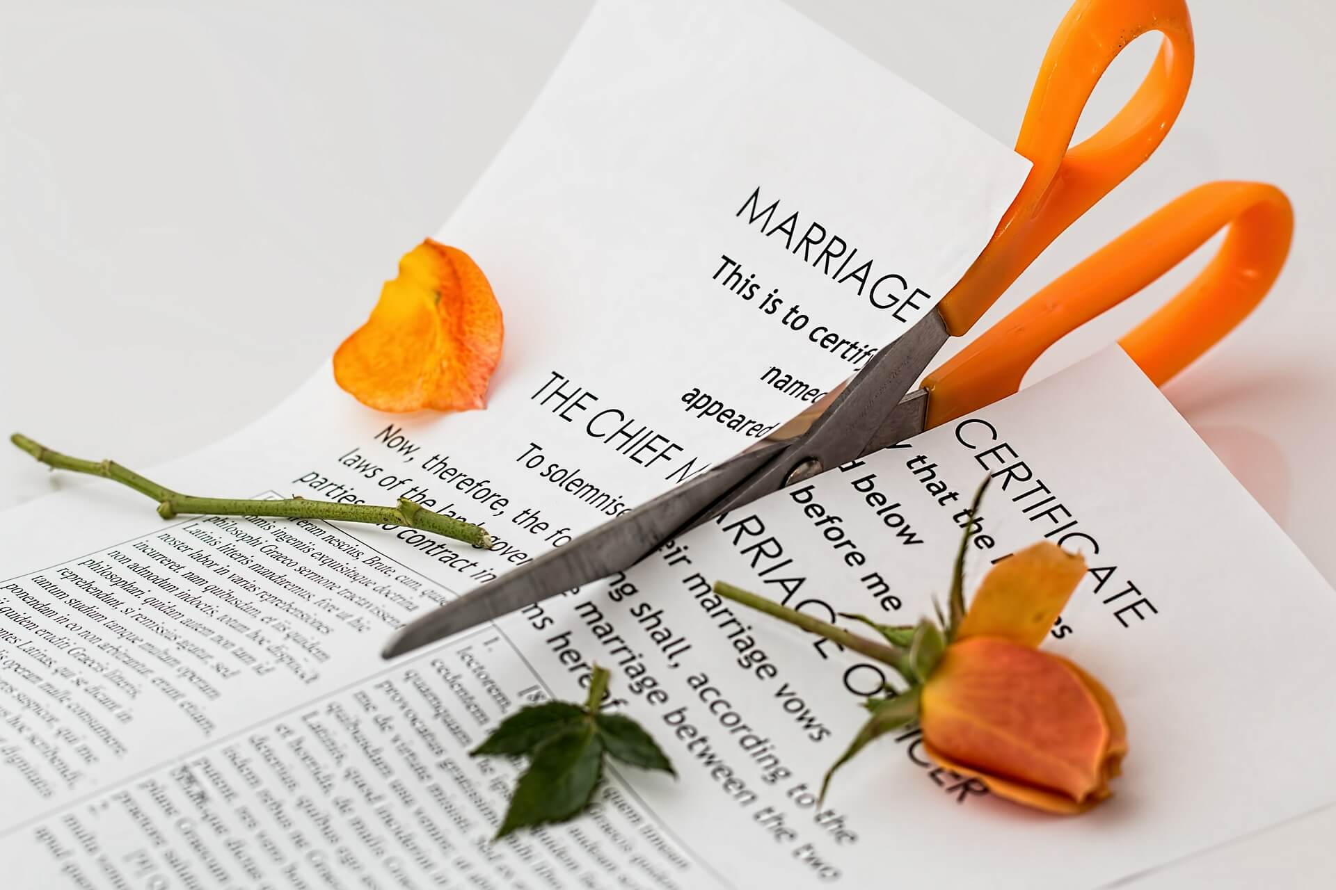 Cutting up a marriage certificate